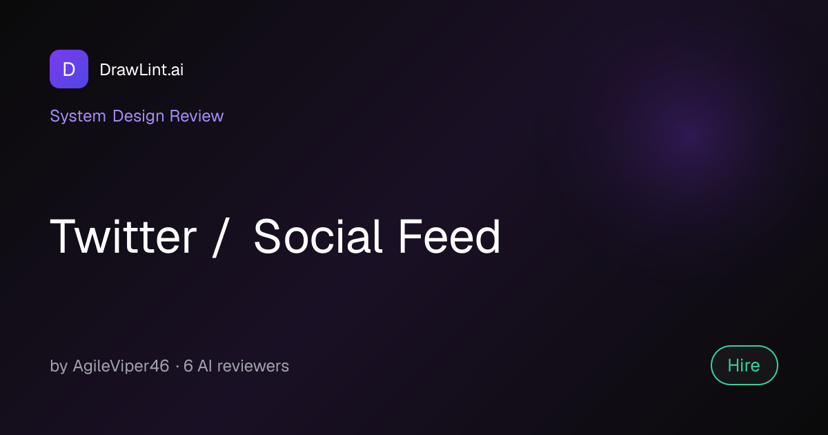 Twitter / Social Feed — System Design by AgileViper46 | DrawLint.ai